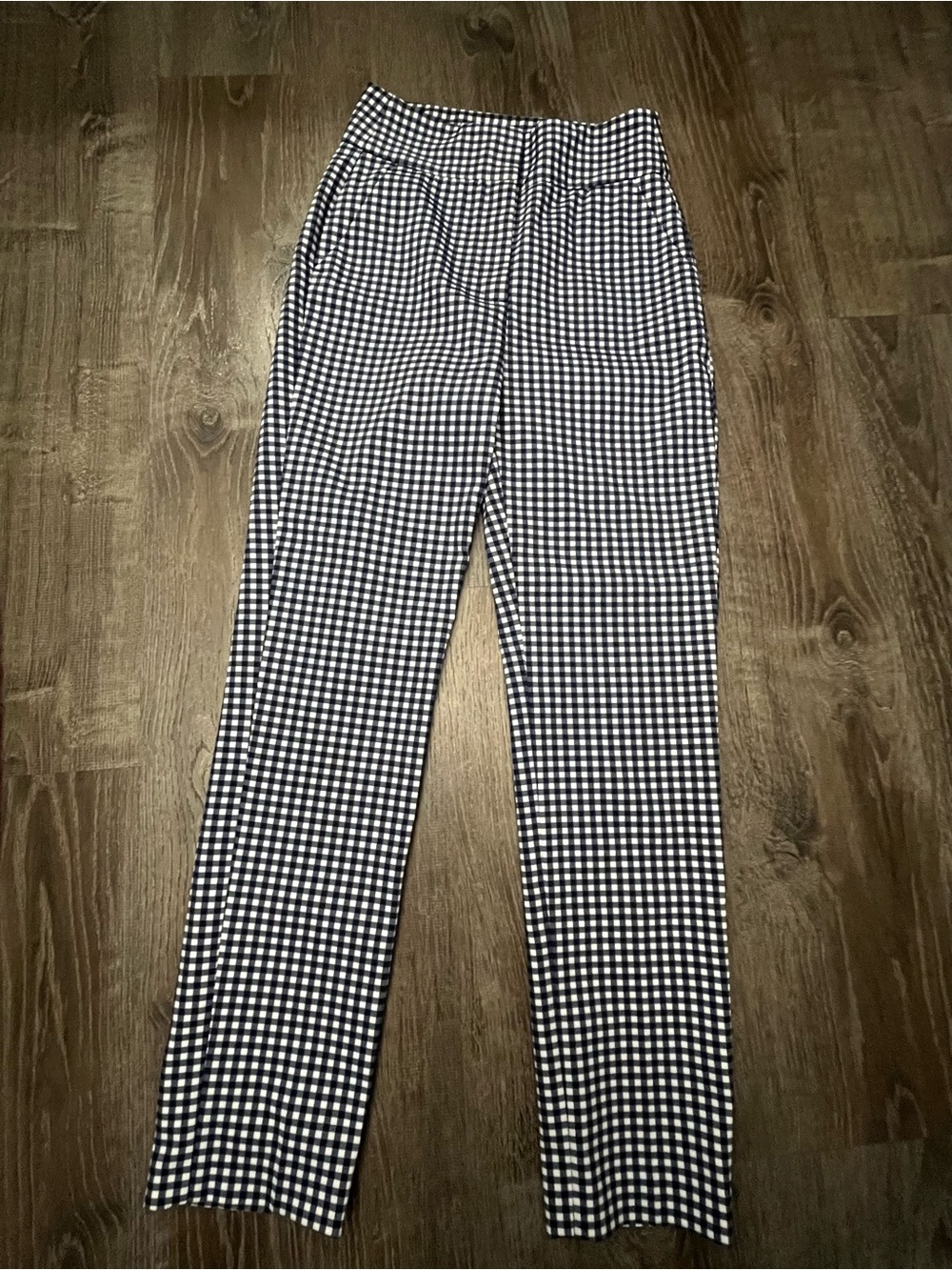 Zara Black & White Gingham Slim Dress Pants